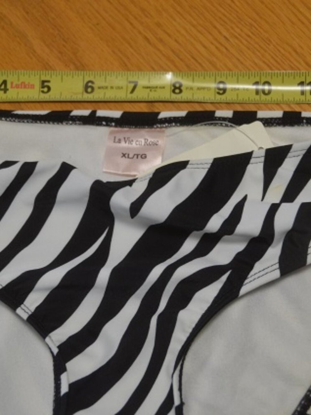 NEW   La Vie en Rose Swim Suit Bottom  Zebra Print XL